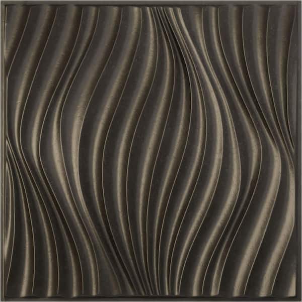 Ekena Millwork 19-5/8"W x 19-5/8"H Billow EnduraWall Decorative 3D Wall Panel, Weathered Steel (12-Pack for 32.04 Sq.Ft.)