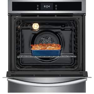 Gallery 24 in. Single Electric Wall Oven Self-Cleaning with Air Fry, Steam Bake and True Convection in Stainless Steel