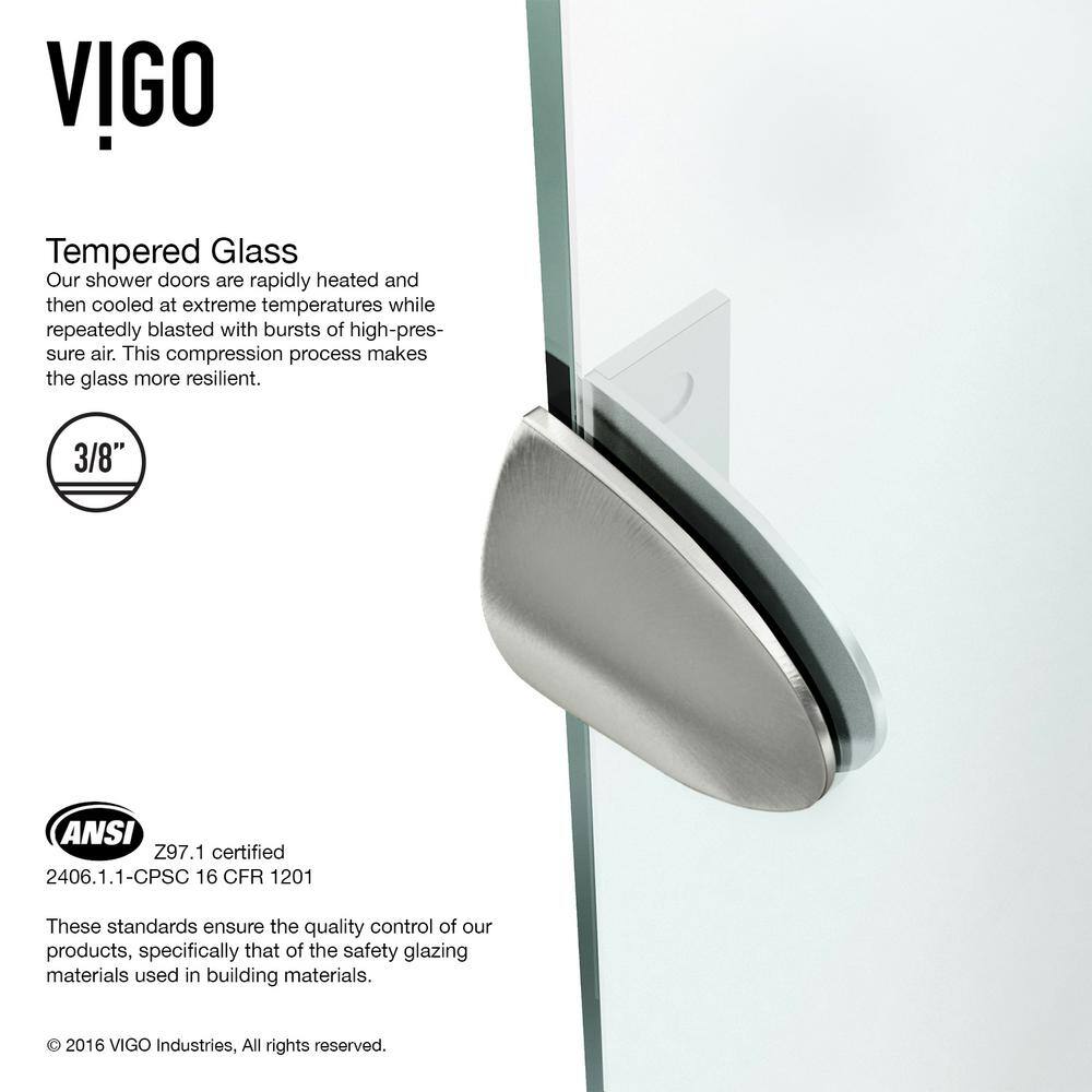 Verona 42'' Brushed Nickel Frameless Neo-Angle Shower Enclosure