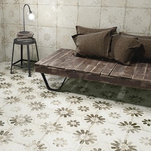 Kings Blume Nero 17-5/8 in. x 17-5/8 in. Ceramic Floor and Wall Tile (10.95 sq. ft./Case)