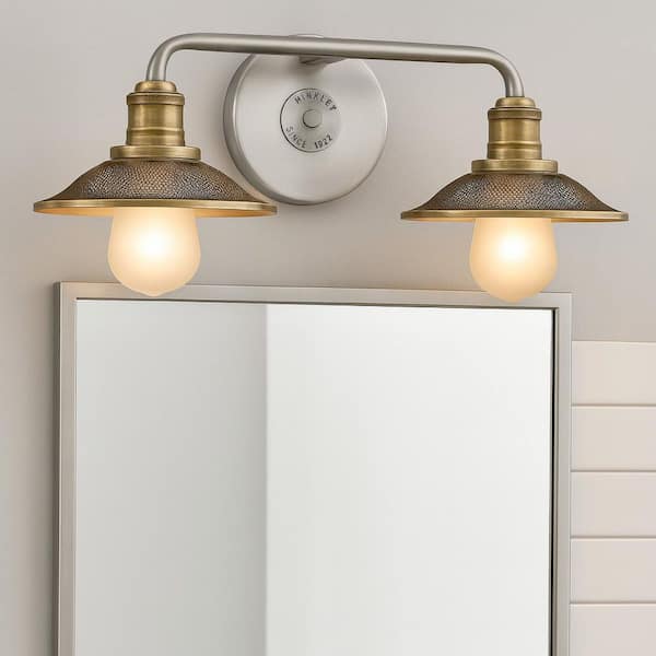 RIGBY 19 in. 2-Lights Antique Nickel Vanity Light