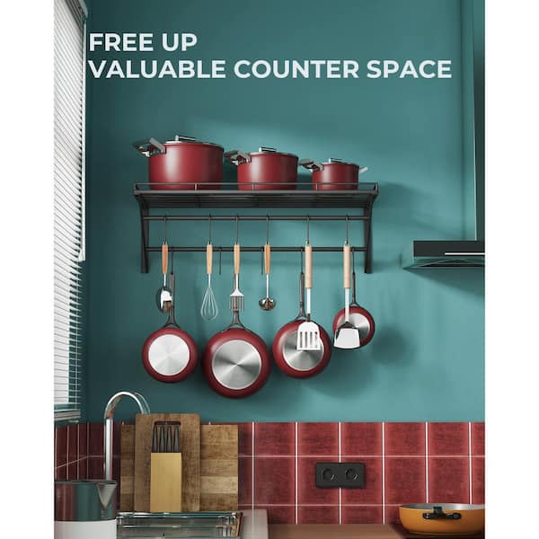 Sorbus Hanging Pot Rack – Wall Mounted Pot Rack Storage Shelf Hanging Rack Pots And Pans Rack Shelf Organizer Holder Pot Hanger 10 S Hooks Kitchen Cookware Utensils Pans 2 Diy Methods