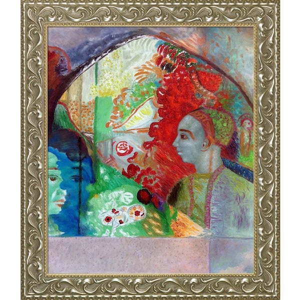 LA PASTICHE The Dream - OR by Odilon Redon Rococo Silver Framed Abstract Oil Painting Art Print 25.5 in. x 29.5 in.