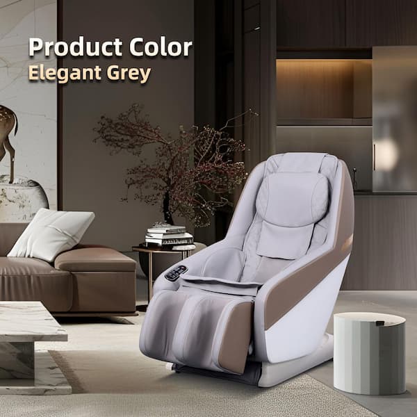 Gray Massage Chair with Zero Gravity Recline, SL Track, Bluetooth, 4 Auto Programs-ABS and Steel Frame, Classic Design