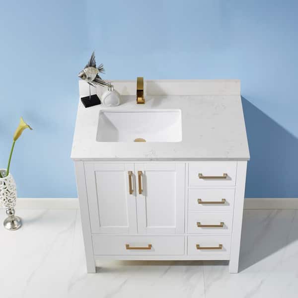 Roswell Shannon 36 In Bath Vanity, Composite Vanity Top With Basin