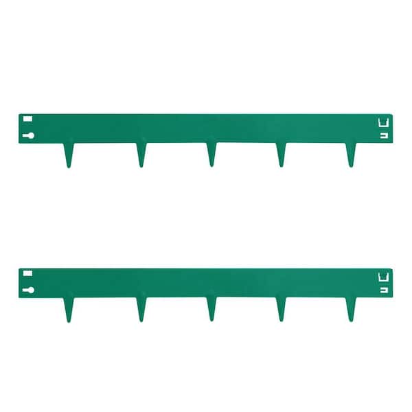 Unbranded Landscape Edging, 42 in. x 5 in. x 0.2 in. Green Waterproof Garden Borders, Heavy Duty Corten Steel Edging (2-Pack)