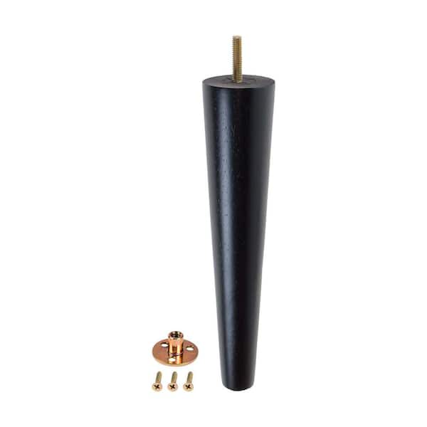 American Pro Decor 10 in. x 2-1/8 in. Mid-Century Espresso Hardwood Round Taper Leg