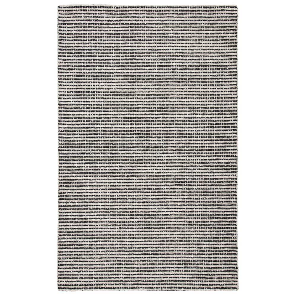 Abstract Black/Ivory Doormat 3 ft. x 5 ft. Striped Area Rug price history on PriceWatchPro