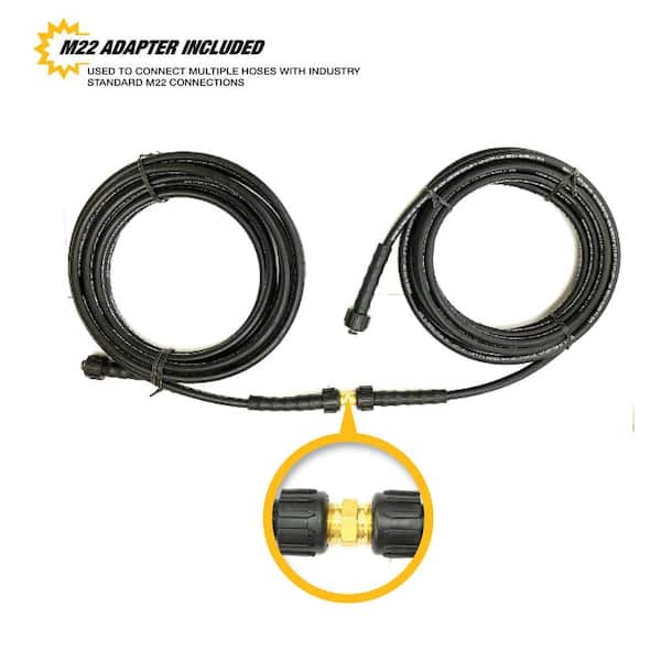 DEWALT 5/16 in. x 40 ft Replacement/Extension Hose for Cold Water 3700 PSI  Pressure Washers, Includes M22 Adapter DXPA25PH - The Home Depot