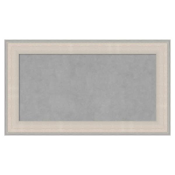 Amanti Art Cottage White Silver 28 in. x 16 in. Framed Magnetic Board