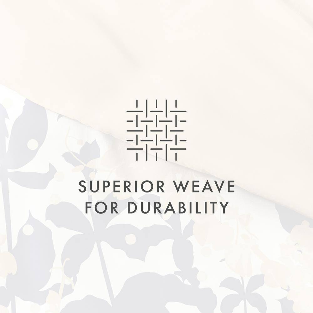Teal and White Floral Reversible Queen Duvet Cover Set