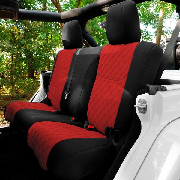 FH Group Neoprene Custom Seat Covers for 2007-2018 Jeep Wrangler JK 4DR  Full Set DMCM5003RED-FULL - The Home Depot