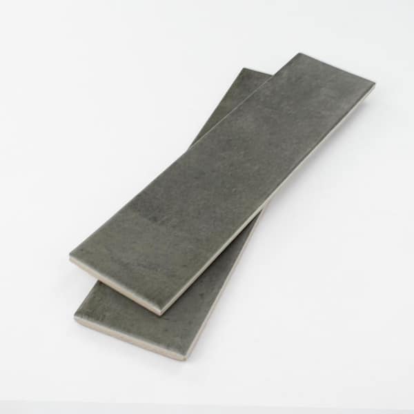 Arcadian 3 in. x 6 in. Ash Matte Ceramic Subway Tile Sample