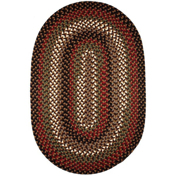 Country Medley Brown Fudge 3 ft. x 5 ft. Oval Indoor/Outdoor Braided Area Rug