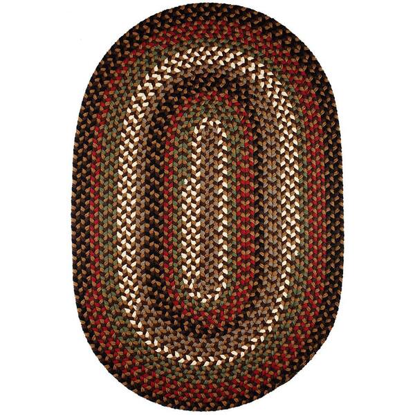 Country Medley Brown Fudge 5 ft. x 8 ft. Oval Indoor/Outdoor Braided Area Rug