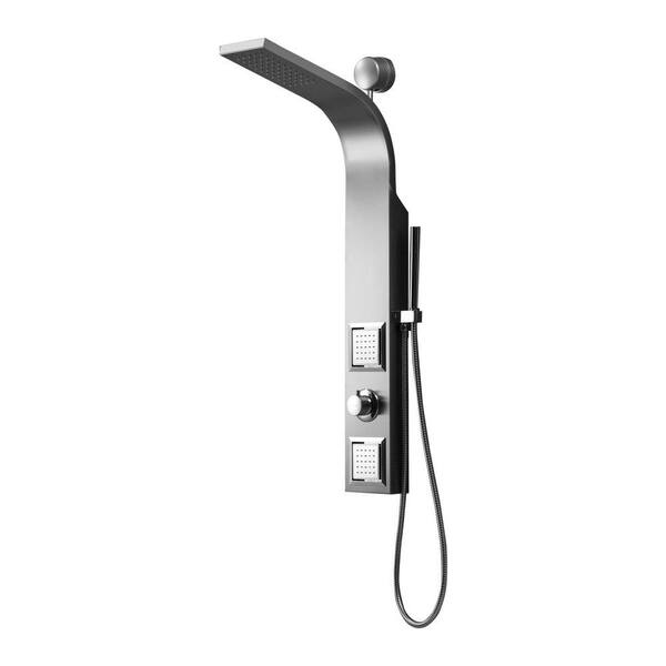 VALORE 39 in. H x 18 in. W x 6 in. D Retrofit 2-Jet Shower Panel System in Stainless Steel