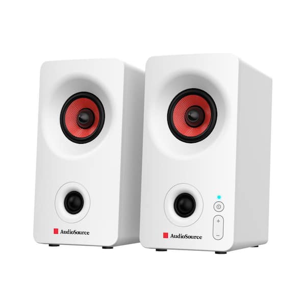 Desktop PC Speakers w/ Bluetooth 5.3, USB-C Plug and Play 2-Channel Stereo Computer Speakers, Dual 2 in. Drivers-White