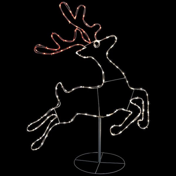 36 in. Lighted Running Reindeer Silhouette Outdoor Christmas Decor