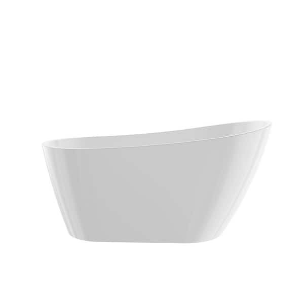 Allure 67 in. x 31 1/2 in. Freestanding Soaking Acrylic Bathtub,with drain 2 in. Gloss White