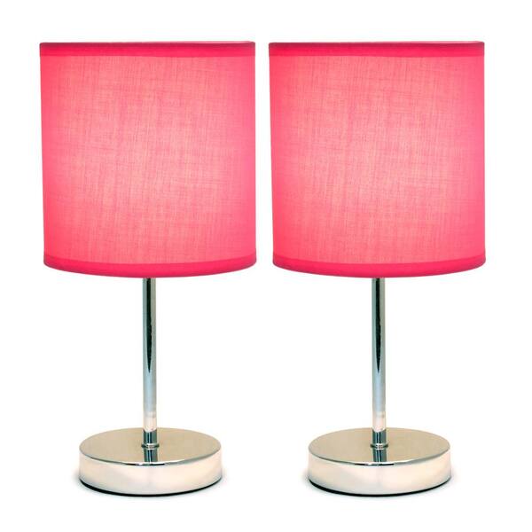 small pink bedside lamps