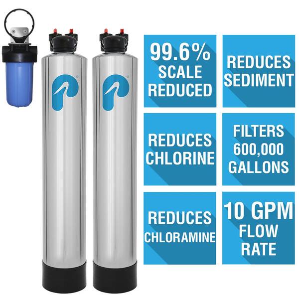 Pelican Water 10 Gpm Whole House Water Filtration And Natursoft Water Softener Alternative System Thd Pse1800 The Home Depot