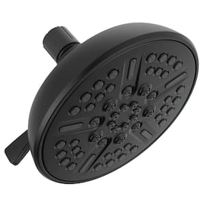 8-Spray Patterns 1.75 GPM 5.94 in. Wall Mount Fixed Shower Head in Matte Black