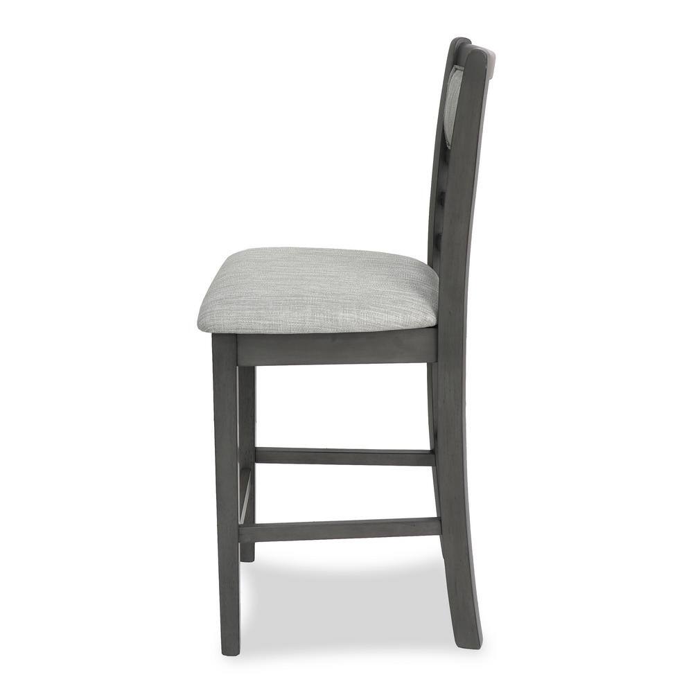 Contemporary 42" Round Gray Dining Set with 4 Padded Chairs