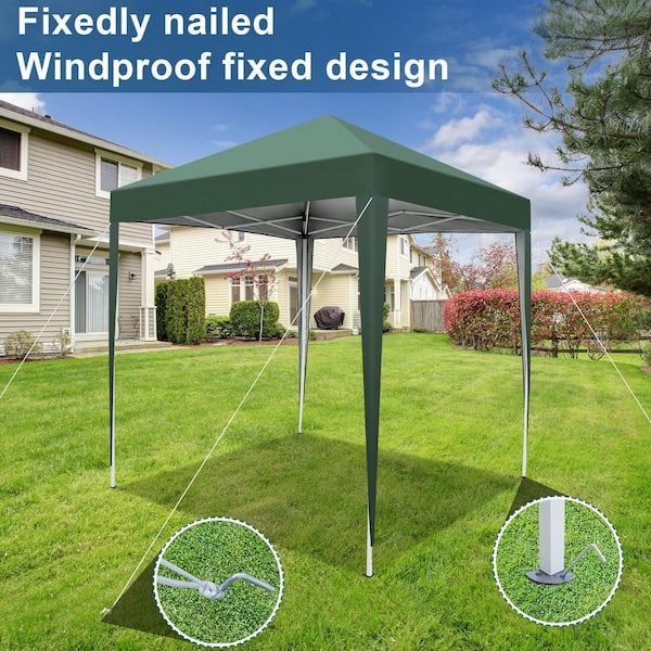 Karl home 6.5 ft. x 6.5 ft. Green Straight Leg Pop-Up Canopy