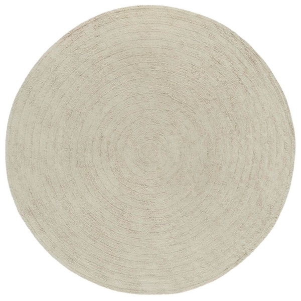 SAFAVIEH Easy Care Sage 6 ft. x 6 ft. Machine Washable High-Low Dendric Solid Round Area Rug