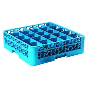 19.75x19.75 in. 25-Compartment 1 Extender Glass Rack (for Glass 3.25 in. Diameter, 4.75 in. H) in Blue (Case of 4)