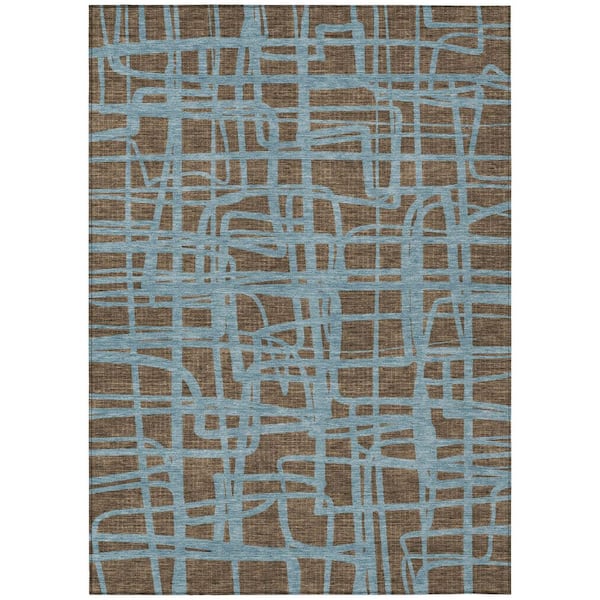 Chantille Machine Washable Indoor/Outdoor Abstract ACN2491 Chocolate 3 ft. x 5 ft. Area Rug