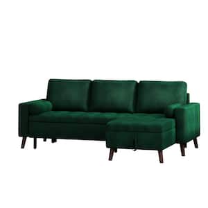 88" Reversible Sleeper Sofa Bed in Green