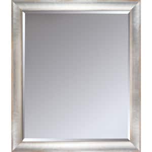 Spencer 28 in. x 24 in. Rustic Rectangle Framed Silver Decorative Mirror