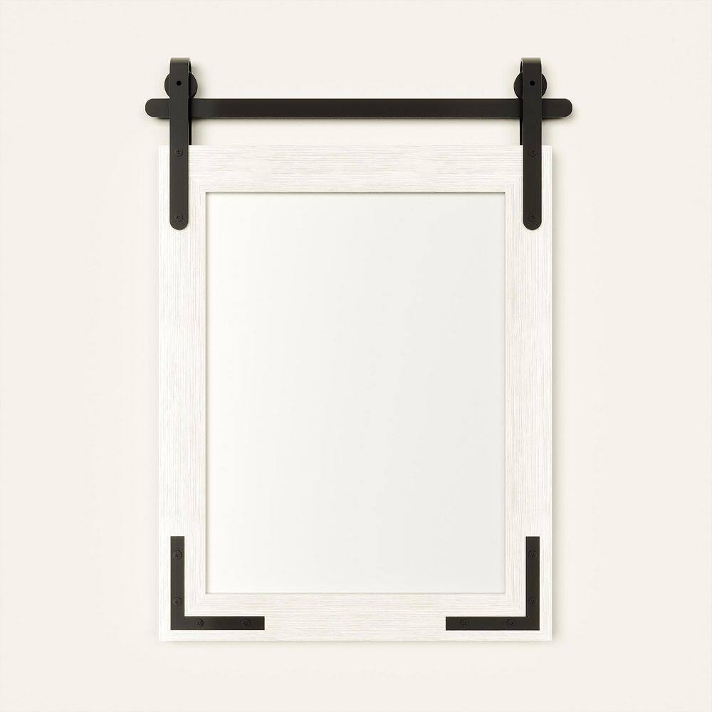 20 in. W x 28 in. H Farmhouse Mirror Solid Wood Frame Bathroom Mirror for Wall Mirror Decorative for Home in White price history on PriceWatchPro