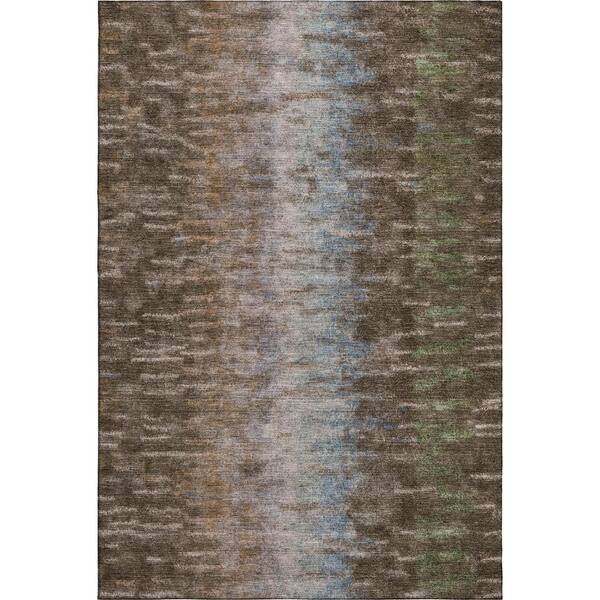 Mayfield Premium Machine Washable Abstract AMF2318 Brown 10 ft. x 14 ft. Area Rug
