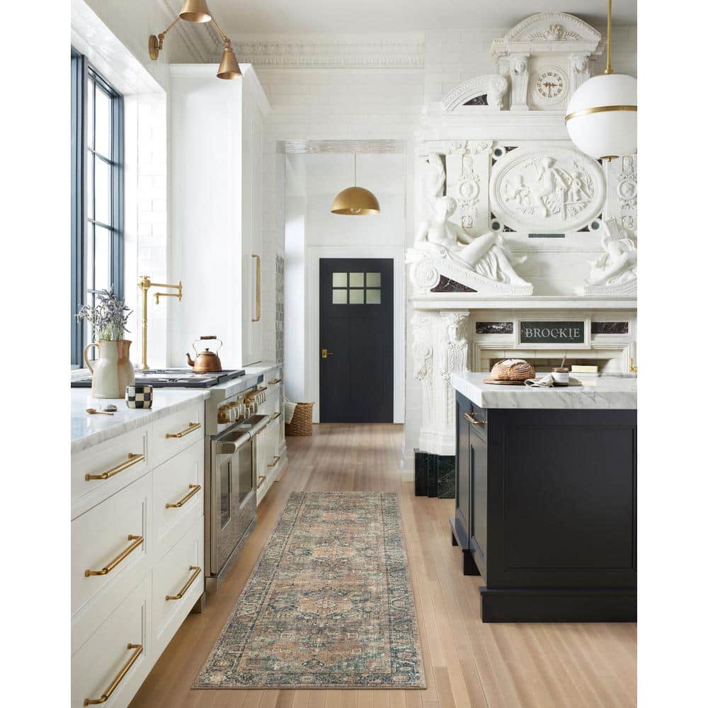 Elysian Blue Oriental 5' x 7'6" Synthetic Area Rug
