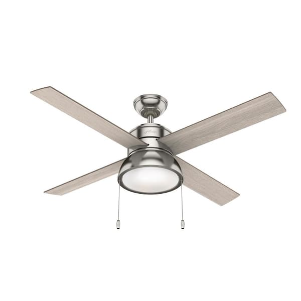 Hunter Loki 52 in. Indoor Brushed Nickel Ceiling Fan with Light Kit