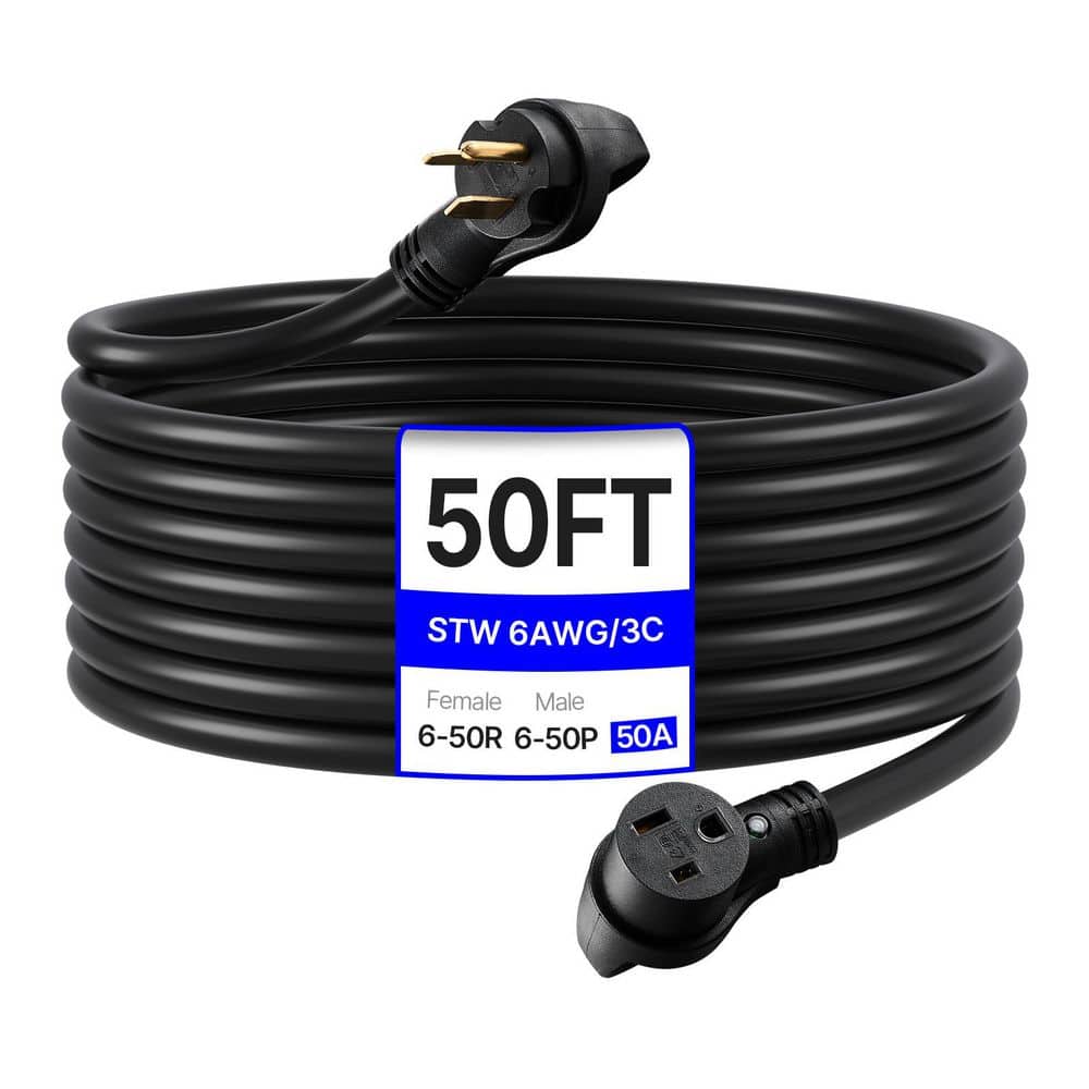 50 ft. 6 AWG 50 Amp 250V 12500W, 6-50P to 6-50R Generator Extension Cord with 6AWG Power Cable, Storage Bag, ETL price history on PriceWatchPro