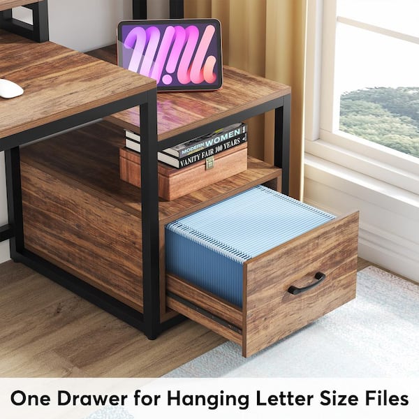 Desk with one side deals of drawers