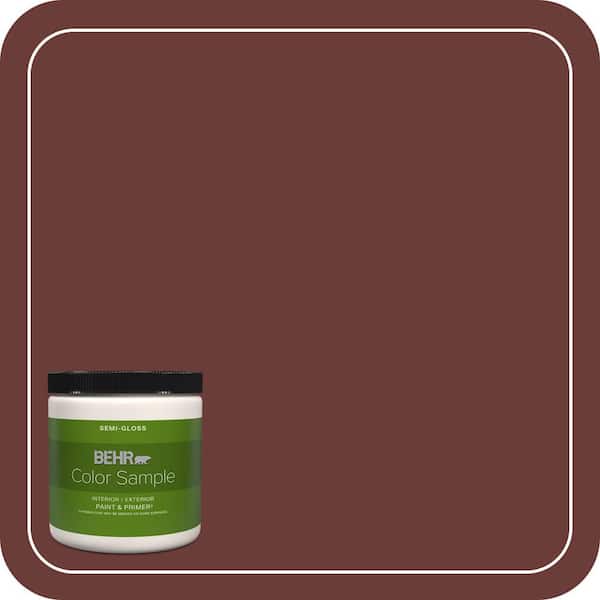 BEHR PREMIUM PLUS 8 oz. #BXC-69 Cimarron Semi-Gloss Interior/Exterior Paint & Primer Color Sample