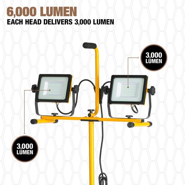 Southwire 6000 Lumens Dual Head Work Light with Tripod CSW3X2
