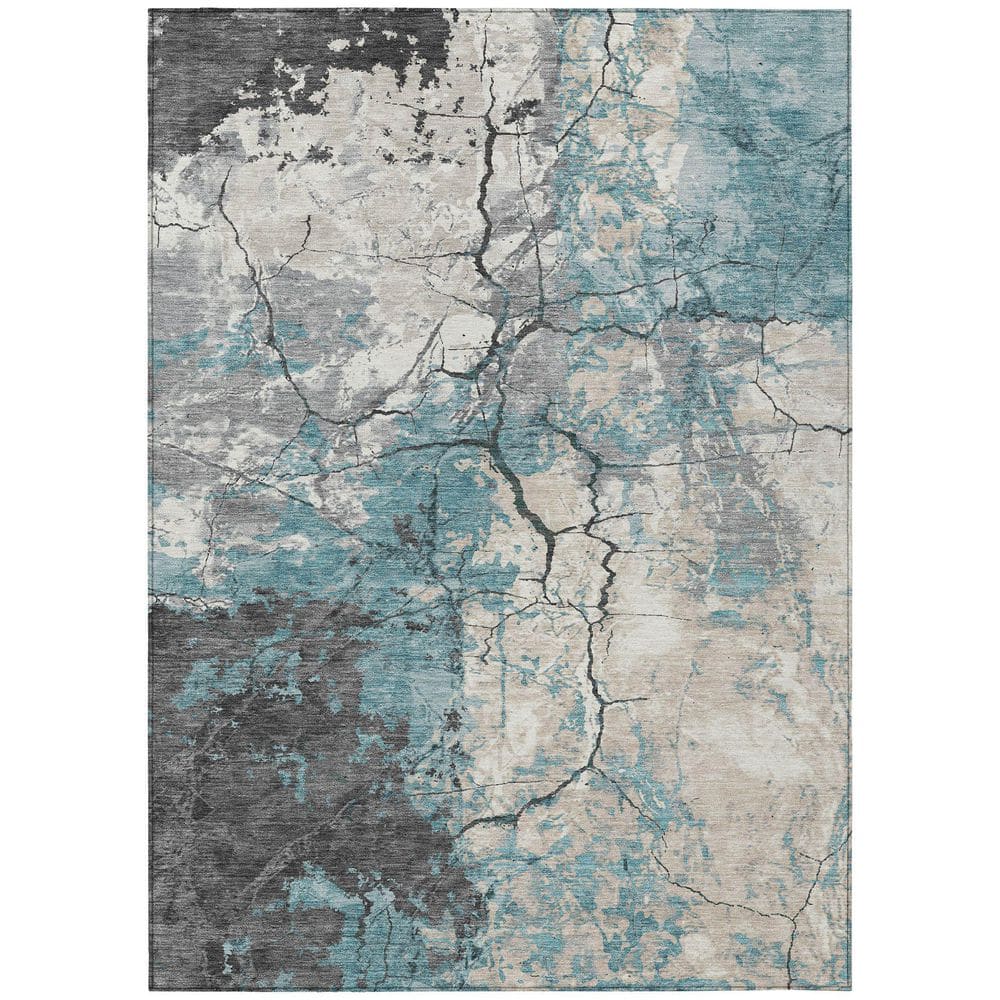 Chantille Machine Washable Indoor/Outdoor Abstract ACN2431 Teal 5 ft. x 7 ft. 6 in. Area Rug price history on PriceWatchPro