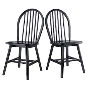 Windsor Black Solid Wood Windsor Chair (Set of 2)