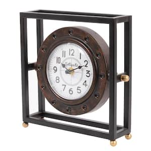KIERA GRACE Bamford Retro Iron Table Clock – 9 in. Antique Style