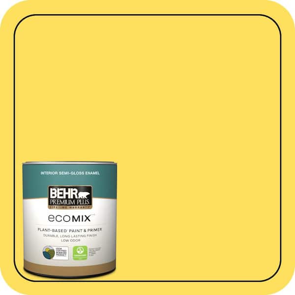 1 qt. #380B-5 Neon Light Semi-Gloss Enamel EcoMix Plant-Based Interior Paint & Primer