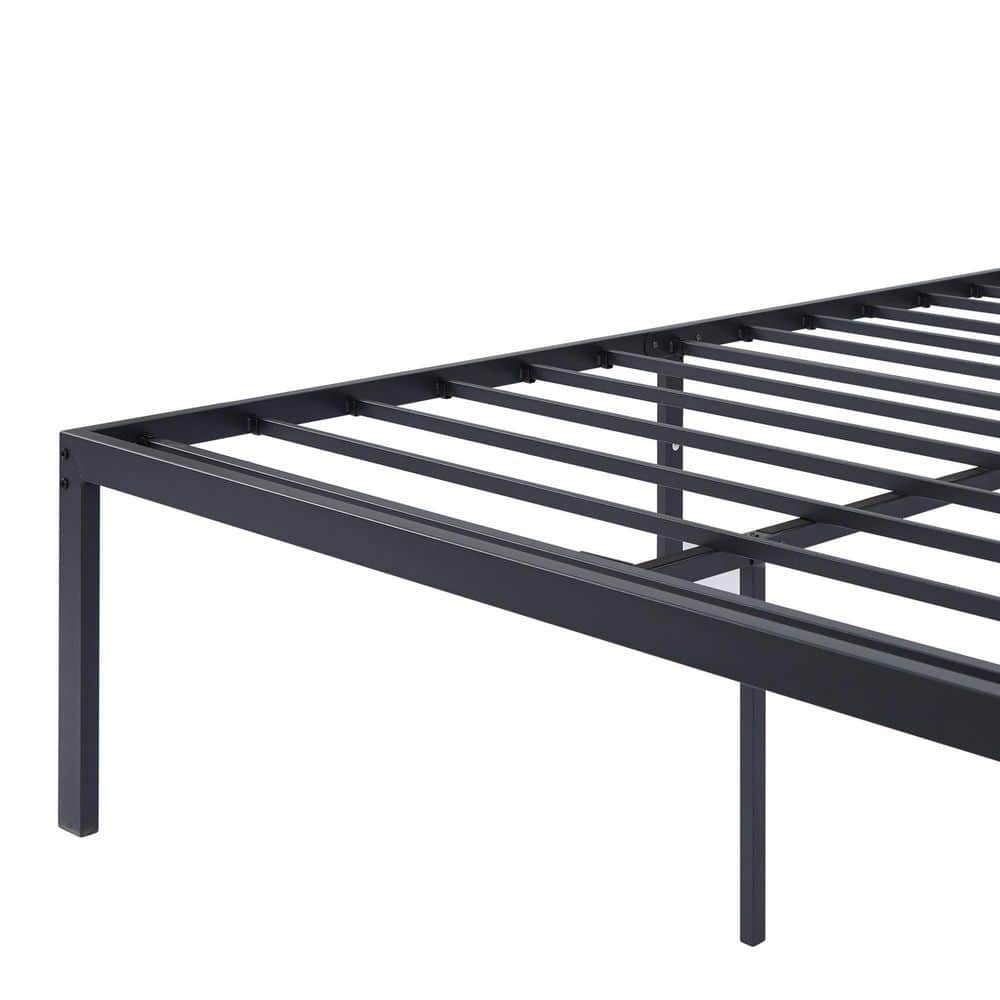 Bed Frames Black Metal Frame Full Platform Bed with Steel Slat，No Box Spring Needed, 14.4 Inch Platform Bed, Size 2 - thumbnail 2