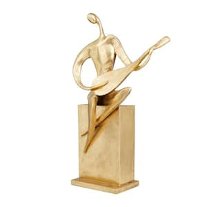 Gold Polystone Musician Sculpture