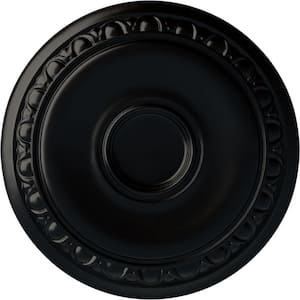 24-1/4" x 1-1/2" Capupto Urethane Ceiling Medallion (Fits Canopies upto 6"), Hand-Painted Jet Black