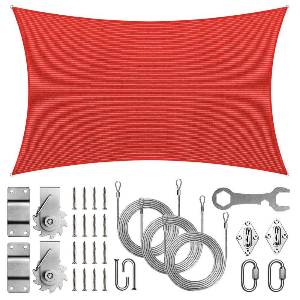 10 ft. x 16 ft. Rectangle Sunshade Sail with Hardware TAWAL-Red price history on PriceWatchPro