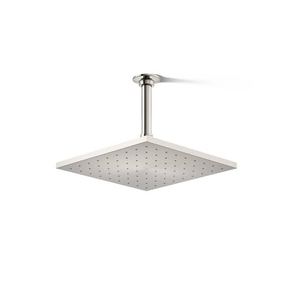 null 1-Spray Patterns 10 in. 1.75 GPM Rain Ceiling Mount Square Fixed Shower Head in Vibrant Polished Nickel